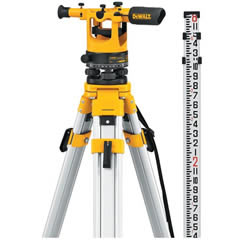 Dewalt - DW092PK - 20X Transit Level Package - Includes Tripod, Grade Rod, Plumb Bob, Kit Box DW092PK
