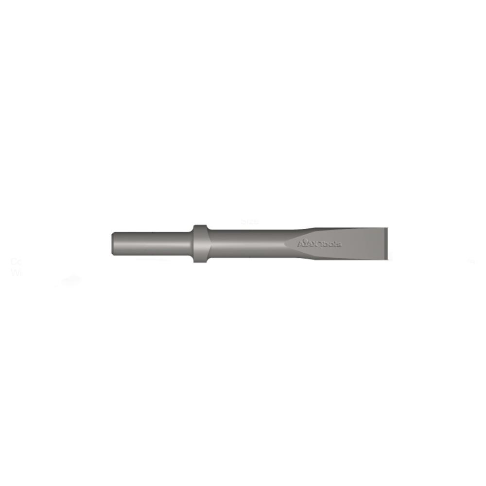 Ajax Tool Works 303-12 Chipping Hammer Flat Chisel 1in. Wide x 12in. with Round Shank Oval Collar for Solid Steel Retainer AJA-30312