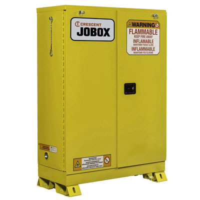 JOBOX 1-757640 45 Gallon Flammable Self Closing Safety Cabinet - Yellow 1-757640