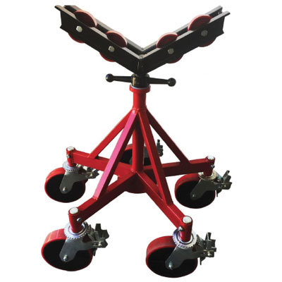 B&B 3514 5 Leg Giant Pipe Jack Stand with Heavy Duty Stainless Steel Wheels 3514