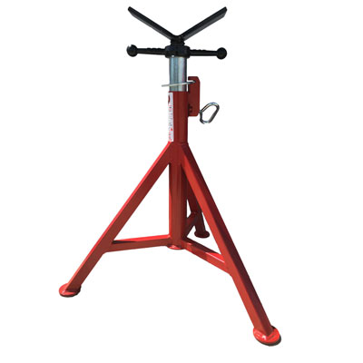 B&B Pipe 3900 High-Profile Adjustable Pipe Jack Stand with V-Head Folding Legs 