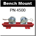 B&B 4500 Adjustable Bench Mount Pipe Roller with Steel Wheels 4500