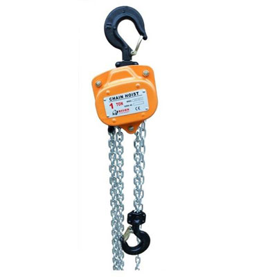 Bison Lifting CH10-50 1 Ton Manual Chain Hoist 50ft. Lift with Black Oxide Load Chain CH10-50-B