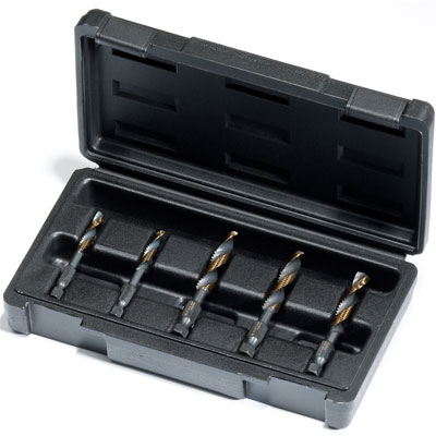 Champion DT22HEX-SET-NC5 5 Piece Drill-Tap Set for 1/4 - 1/2 NC Sizes DT22HEX-SET-NC5