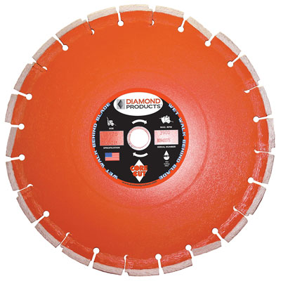 Diamond Products CH14125M-C52WHM 14in. x .125in. x 1in. Heavy Duty Cured Concrete Blade Metric 07579