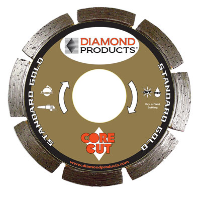 Diamond Products ES04070-E2S 4in. x .070 x 7/8in. Standard Gold Diamond Blade for Concrete DIA-11344