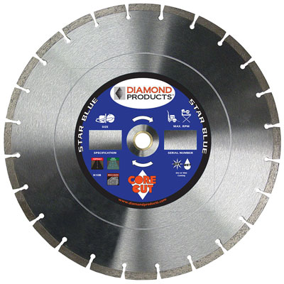 Diamond Products HB14125-H10B 14in. x .125 x 1in. Star Blue High Speed Diamond Blade for Block DIA-14355
