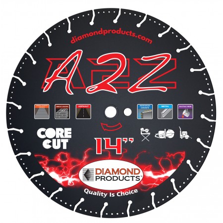 Diamond Products TAZ14125-T7AZ 14in. x .125in. x 1in. A2Z Multipurpose Diamond Blade DIA-21571