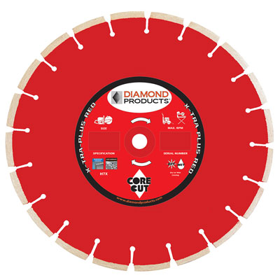 Diamond Products HX14125UNV-H7X 14in. x .125in. X-Tra Plus Red High Speed Diamond Blade for Reinforced Concrete DIA-53725