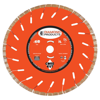 Diamond Products HPTH12125UNV-HPT7H 12in. x .125in. HD Orange Turbo Diamond Blade for Concrete with Unversal Arbor 58210