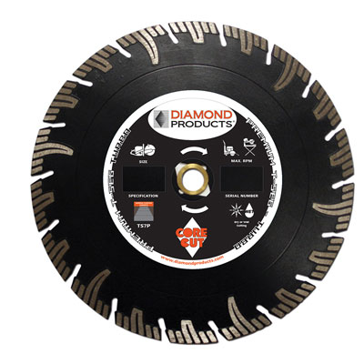 Diamond Products TS7P045070-TS7P 4-1/2in. x .070 x 7/8in. Premium Black T-Seg Turbo Diamond Blade for Concrete 73959
