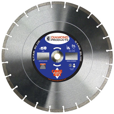 Diamond Products - 12in x .110 Star Blue Diamond Blade - Universal Arbor 92398