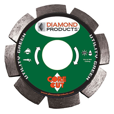 Diamond Products TPG045250-DT9G 4-1/2in. x .250in. x 7/8in. Utility Green Diamond Tuck Point Blade DIA-94187