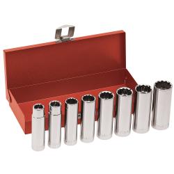 Klein 65514 1/2in. Drive Deep Socket Wrench Set, 8 Pc 65514