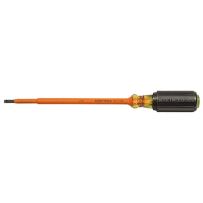 Klein 601-7-INS 7" Round-Shank Screwdriver, 3/16 in. Cabinet Tip, Insulated 601-7-INS