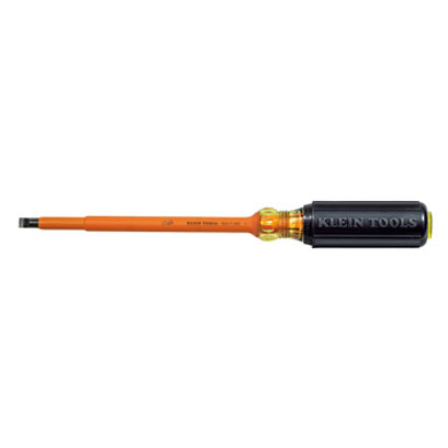 Klein 602-7-INS 7" Round-Shank Screwdriver, 5/16 in. Cabinet Tip, Insulated 602-7-INS