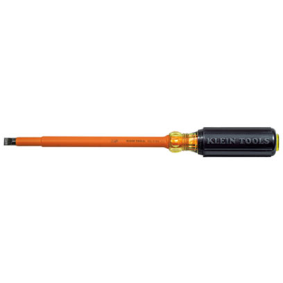 Klein 602-8-INS 8" Round-Shank Screwdriver, 3/8 in. Cabinet Tip, Insulated 602-8-INS