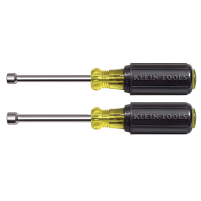Klein 630M 2 Piece Nut Driver Set 3 in. Hollow Shanks, Magnetic Tips KLE-630M