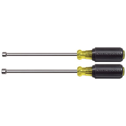 Klein 646M 2 Piece Nut Driver Set 6 in. Hollow Shanks, Magnetic Tips 646M