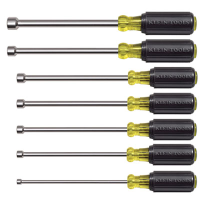 Klein 647M 7 Piece Nut Driver Set 6 in. Hollow Shafts, Magnetic Tips KLE-647M