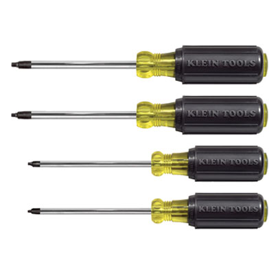 Klein 85664 4 Piece Square Recess Screwdriver Set 85664