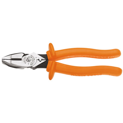 Klein D213-9NE-CR-INS 9 in. Side-Cutting Pliers, Insulated, High-Leverage, Connector Crimping D213-9NE-CR-INS