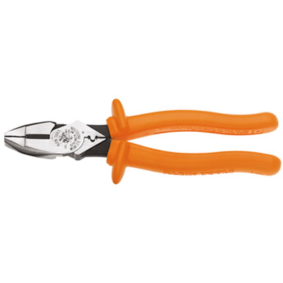 Klein D213-9NE-CR-INS 9 in. Side-Cutting Pliers, Insulated, High-Leverage, Connector Crimping D213-9NE-CR-INS