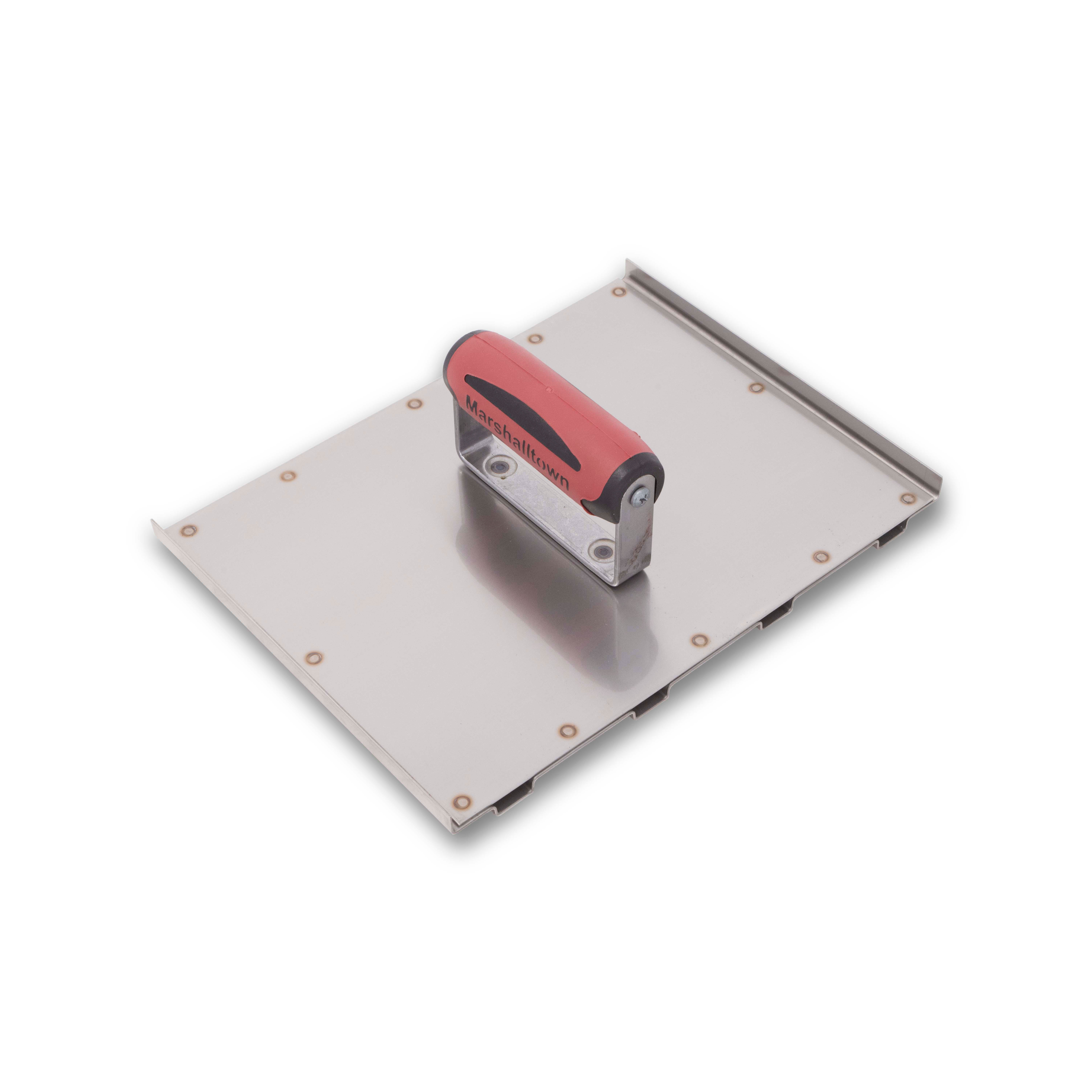 Marshalltown TG644D 10-3/8 x 8 Stainess Steel Hand Groover-DuraSoft with 4 Grooves, 2-3/4in. OC MAT-TG644D