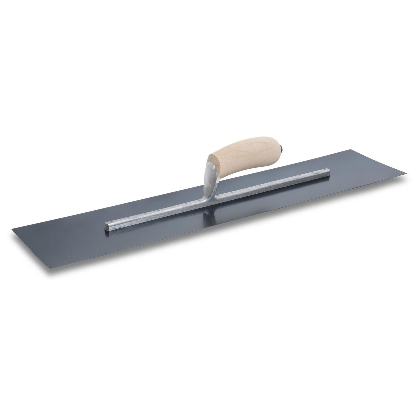 Marshalltown MXS224B 22in x 4in Blue Steel Finishing Trowel with Curved Wood Handle MXS224B