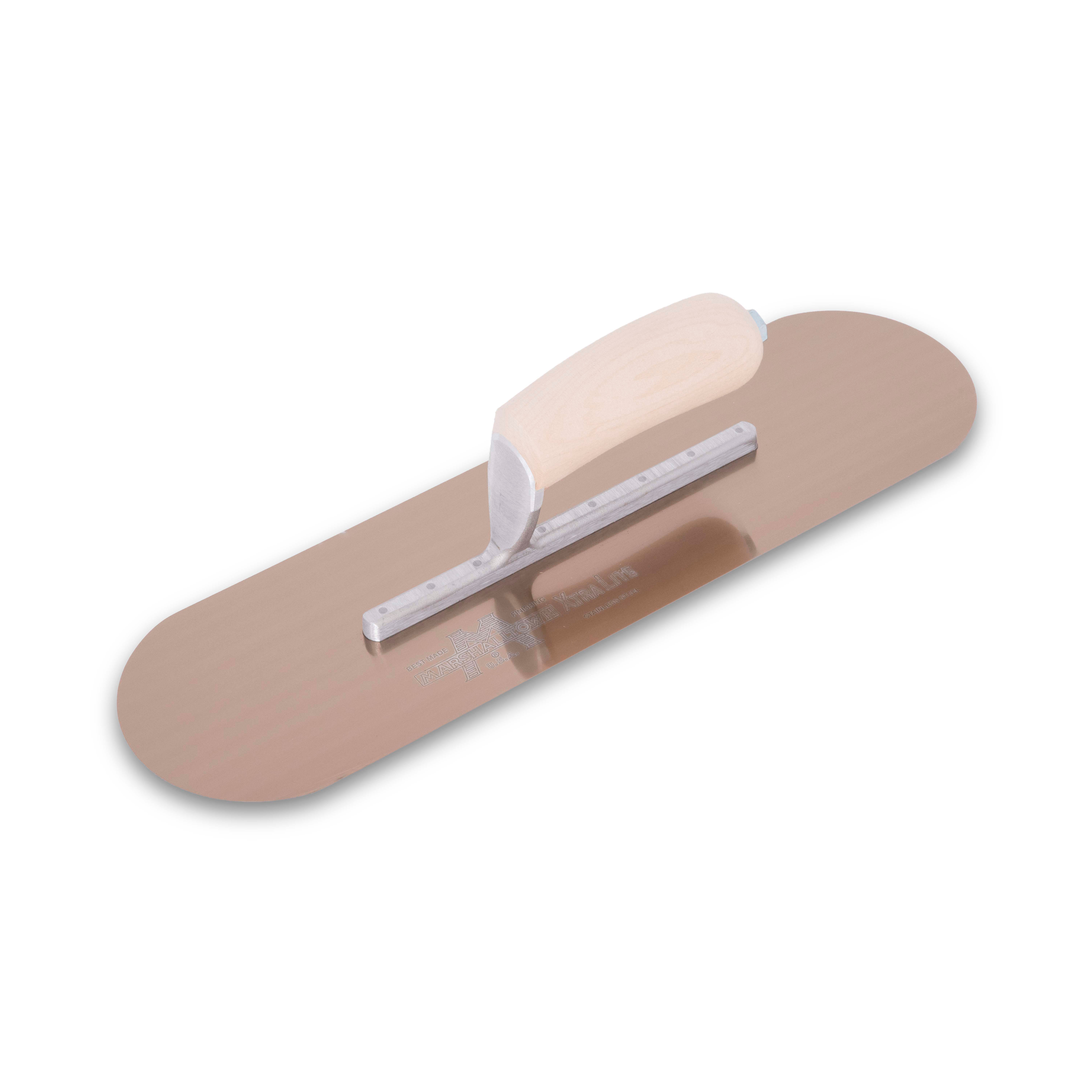 Marshalltown SP16GS 16in x 4-1/2in Golden Stainless Steel Pool Trowel with Wood Handle SP16GS