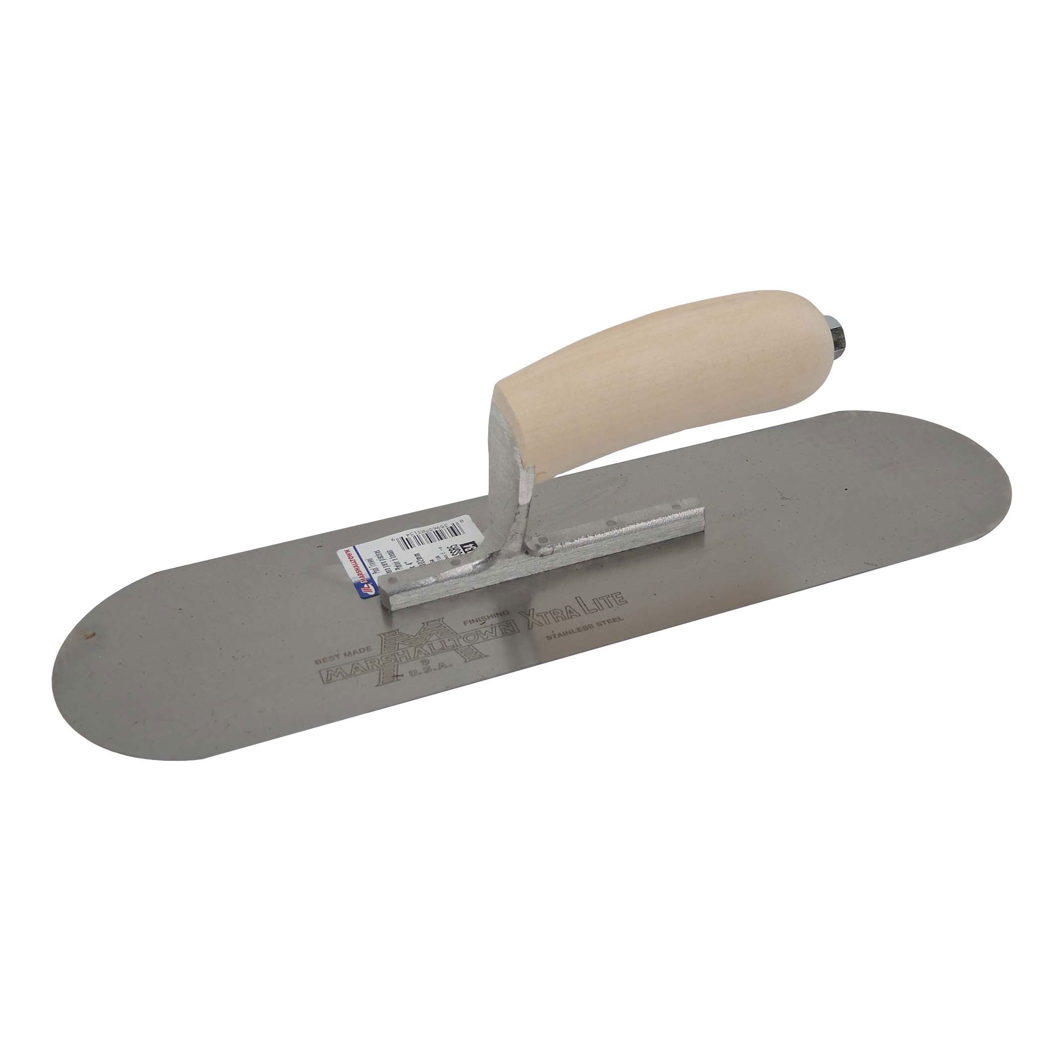 Marshalltown SP14SSR5 14in x 4in Pool Trowel with Exposed Rivet Trowels and Wood Handle SP14SSR5