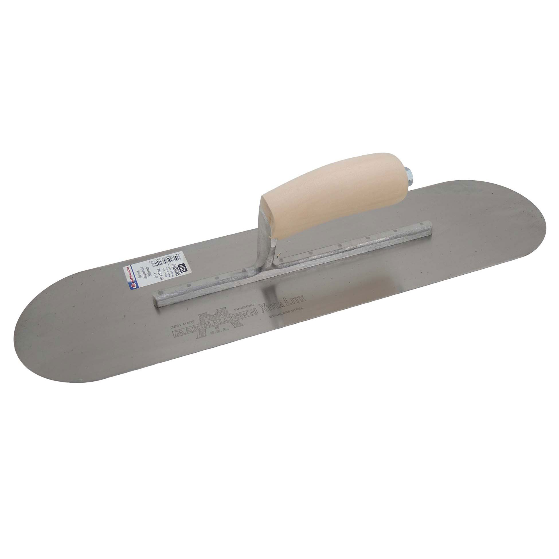 Marshalltown SP815SSR10 18in x 5in Pool Trowel with Exposed Rivet Trowels and Wood Handle SP815SSR10