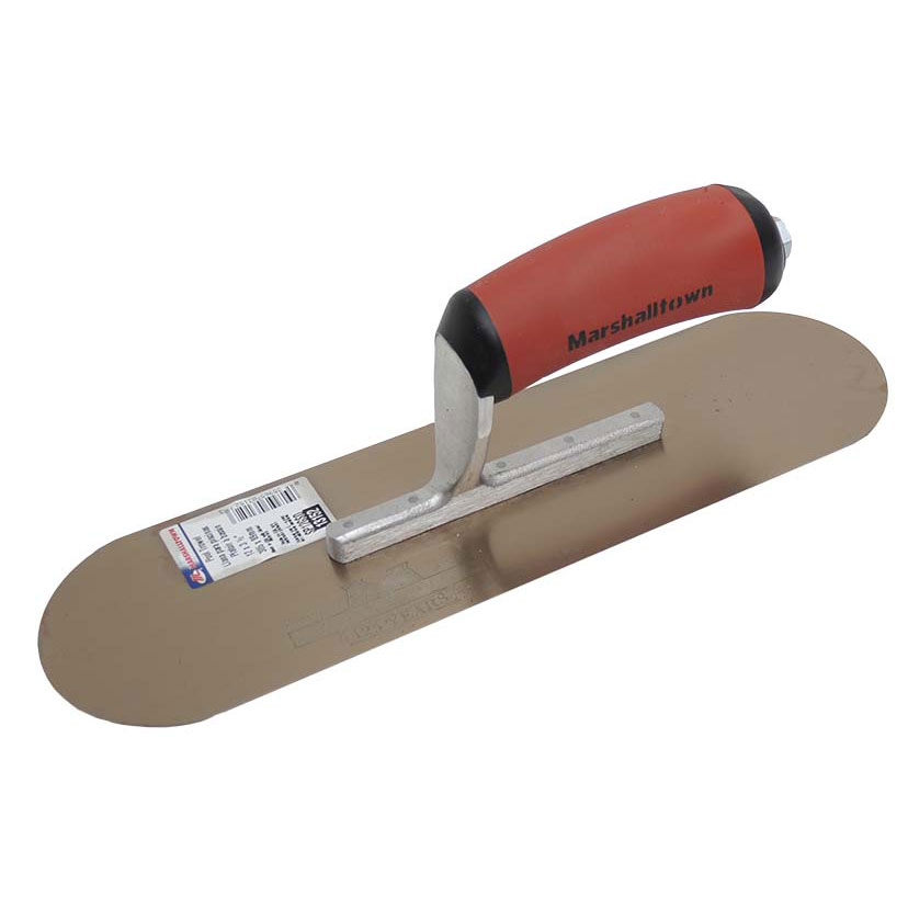 Marshalltown SP12GSD 12in x 3-1/2in Golden Stainless Steel Pool Trowel with DuraSoft Handle SP12GSD