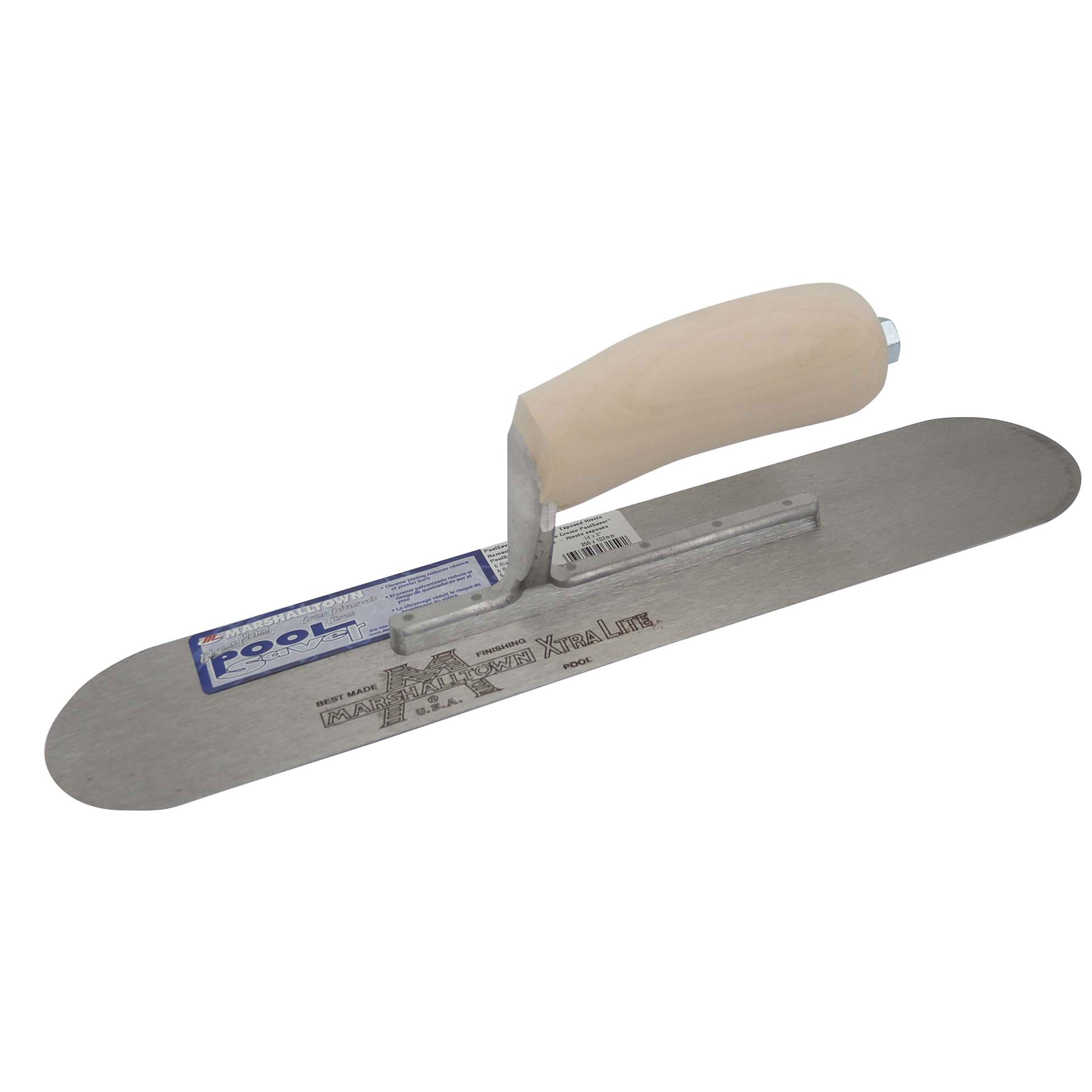 Marshalltown SP143PR6 14in x 3in PoolSaver Trowel with Exposed Rivet Trowels and Wood Handle SP143PR6