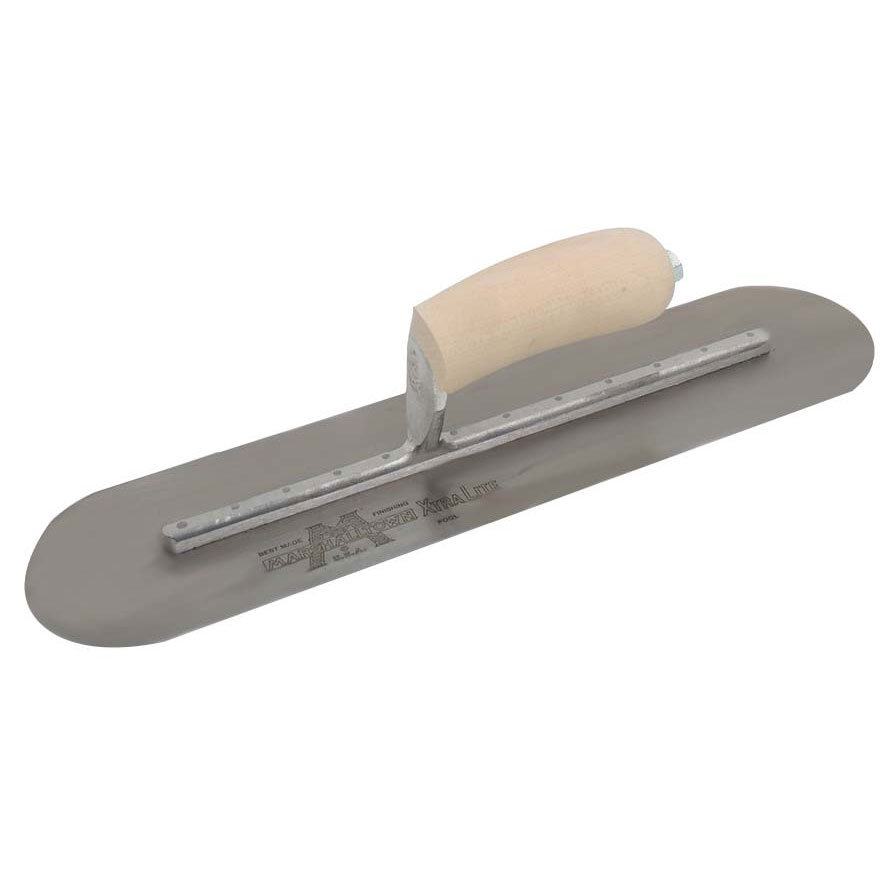 Marshalltown SP164S12 16in x 4in Pool Trowel with 12 Rivets and Wood Handle SP164S12