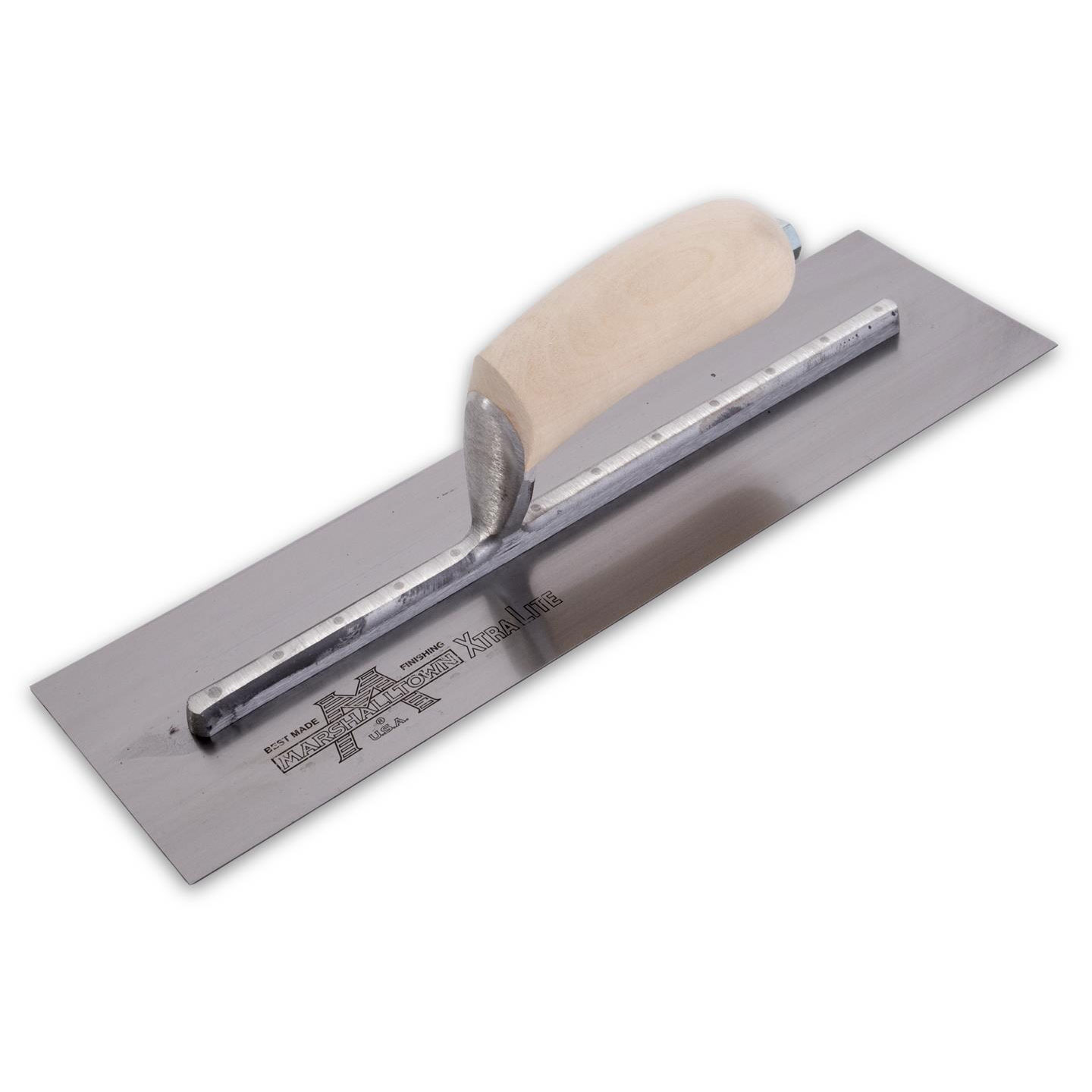 Marshalltown MXS73 14in X 4 3/4in Finishing Trowel with Curved Wood Handle MXS73