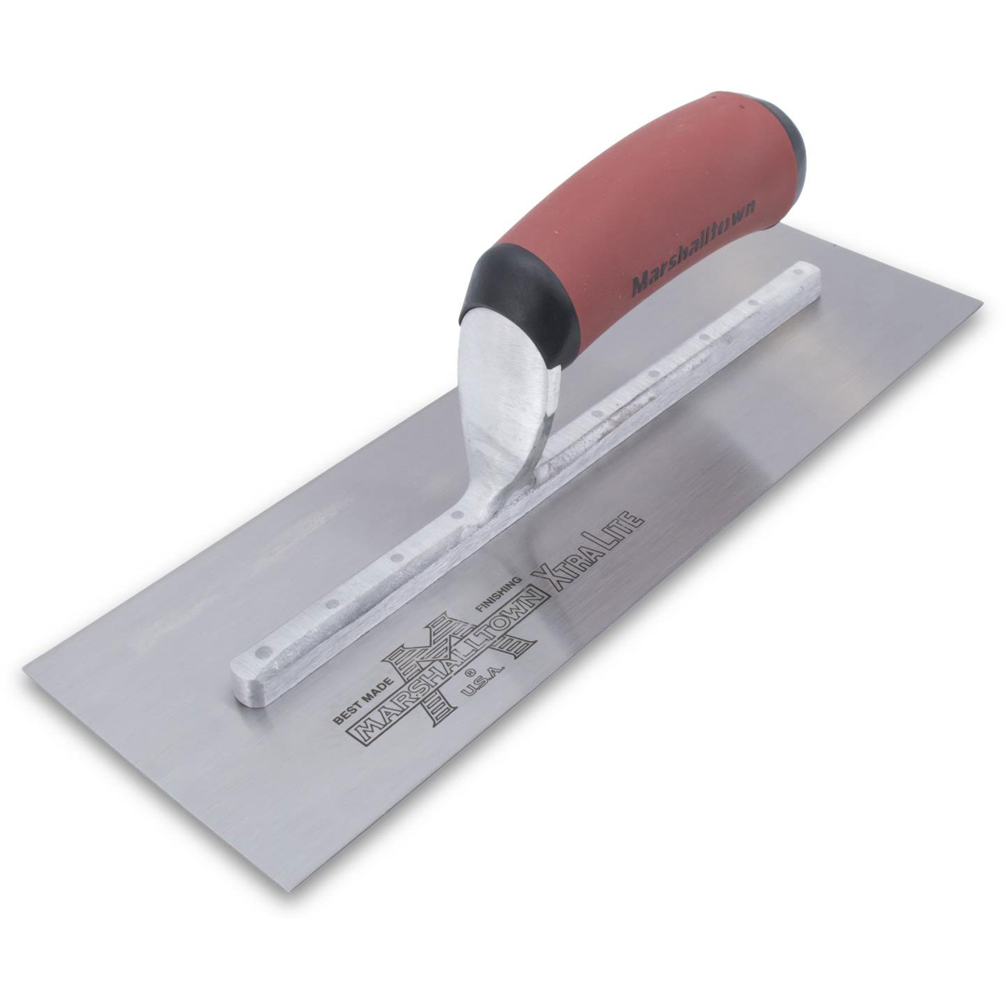 Marshalltown MXS57BD 14in x 3in Blue Steel Finishing Trowel with Curved DuraSoft Handle MXS57BD