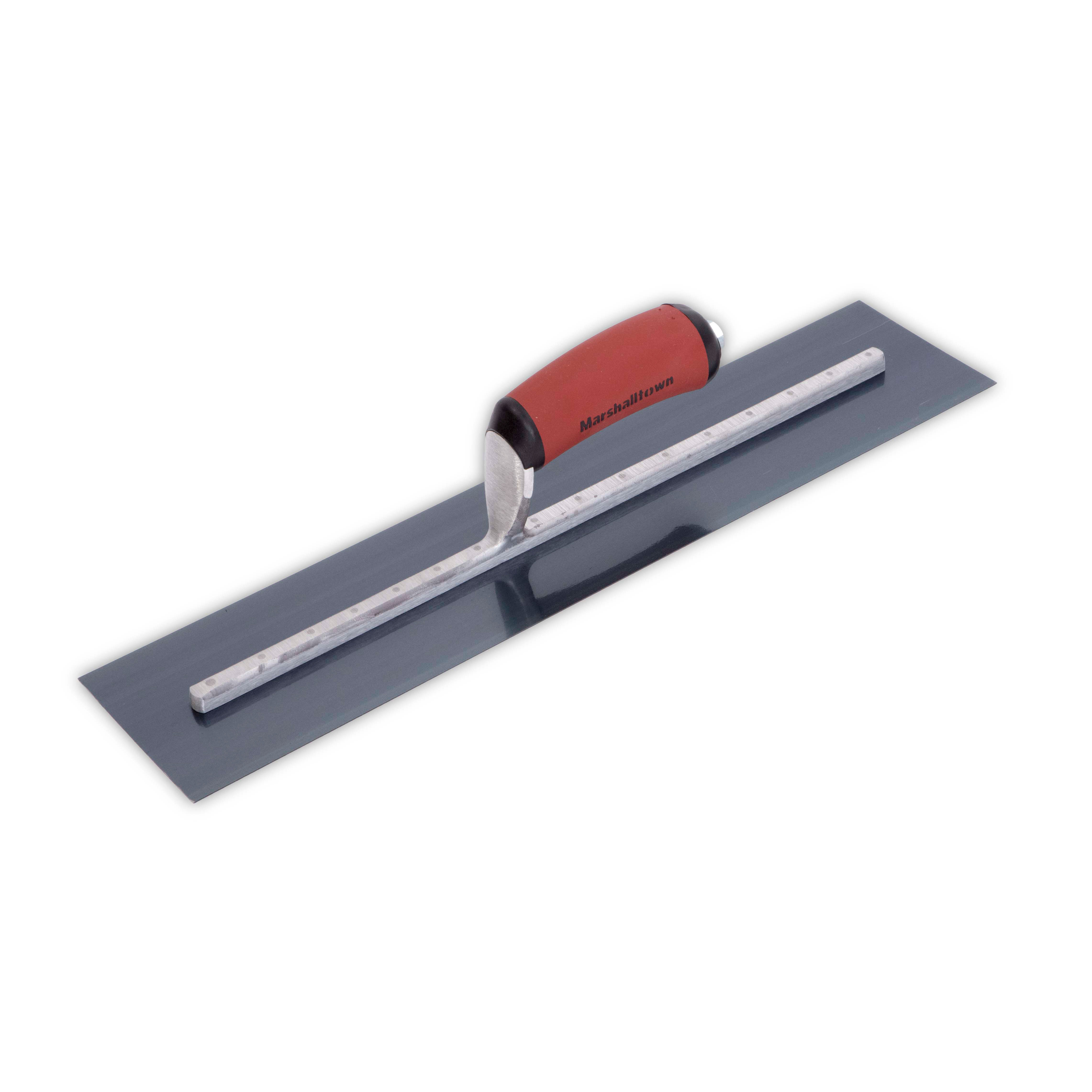 Marshalltown MXS81BD 18in x 4in Blue Steel Finishing Trowel with Curved DuraSoft Handle MXS81BD