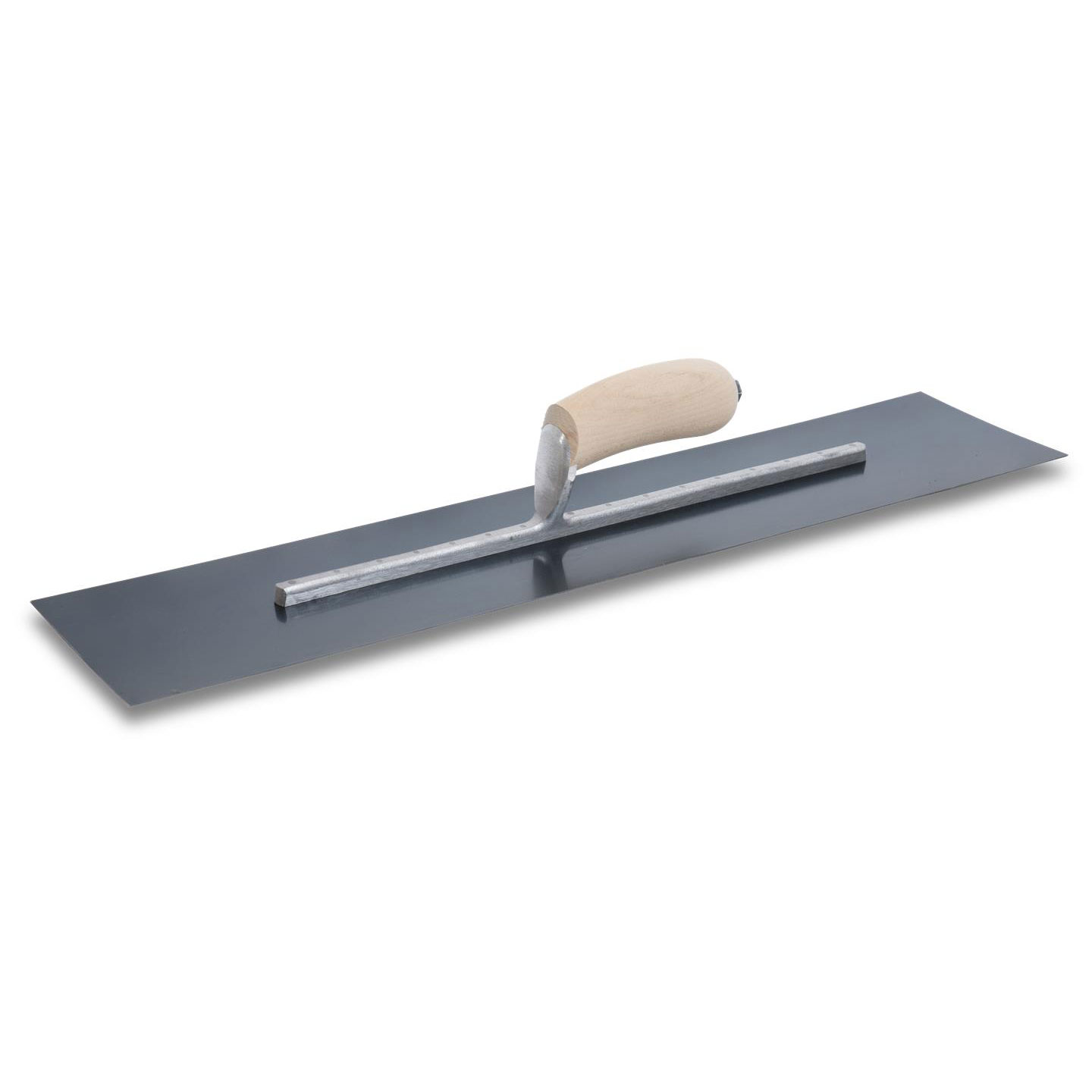 Marshalltown MXS205B 20in x 5in Blue Steel Finishing Trowel Curved Wood Handle MAT-MXS205B