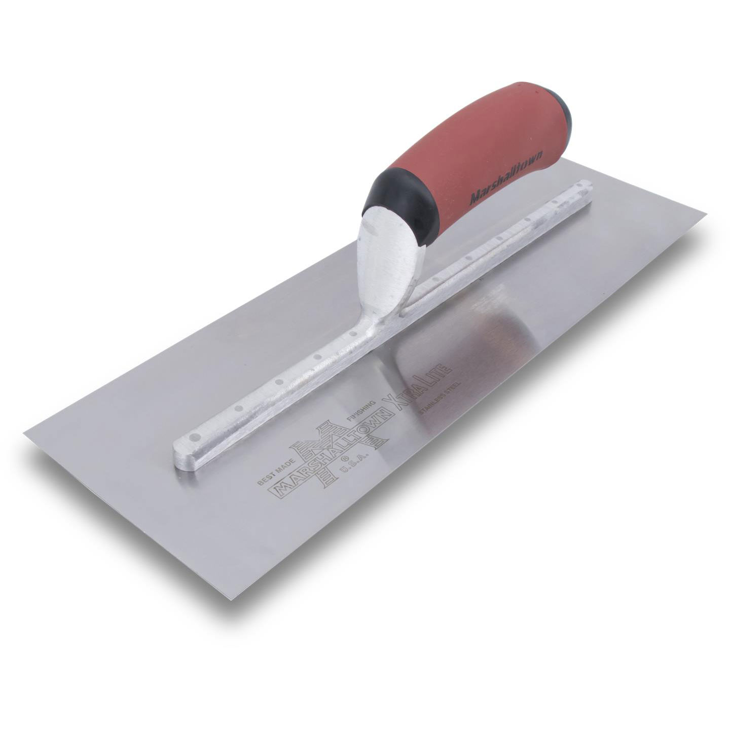 Marshalltown MXS73SSD 14in x 4-3/4in Stainless Finishing Trowel with Curved DuraSoft Handle MXS73SSD