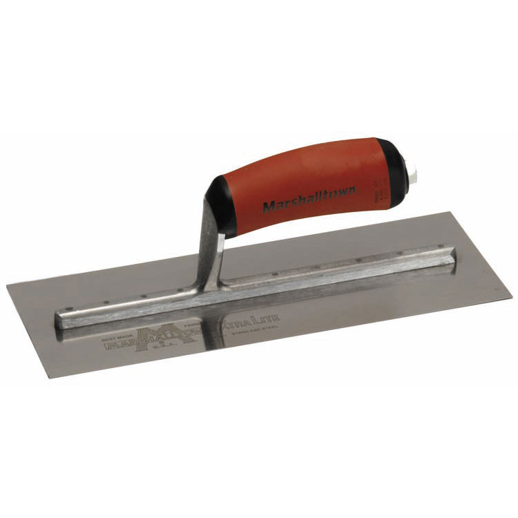 Marshalltown MXS1SSD 11in x 4-1/2in Stainless Finishing Trowel with Curved DuraSoft Handle MXS1SSD