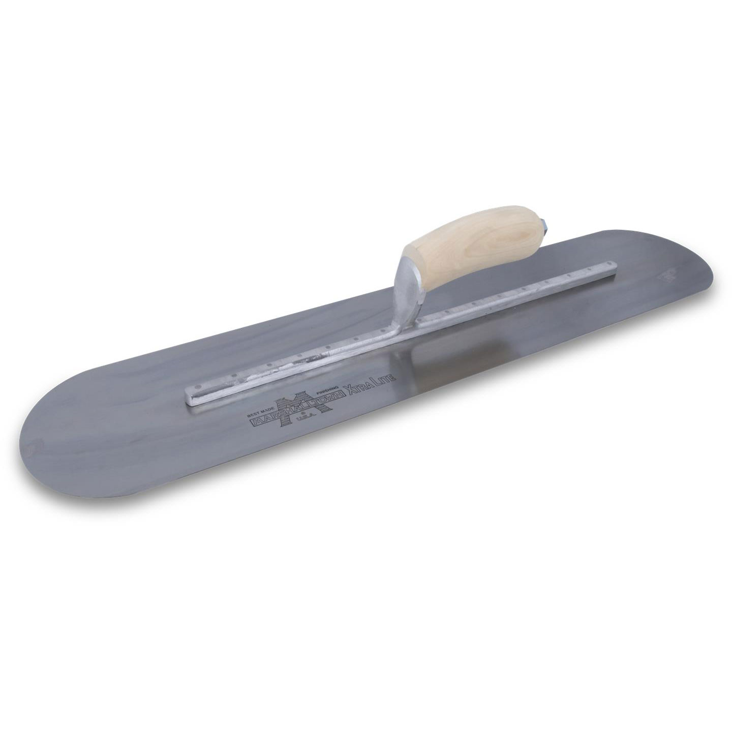 Marshalltown MXS205FR - 20in X 5in Finishing Trowel-Round End w/Curved Wood Handle MAT-MXS205FR