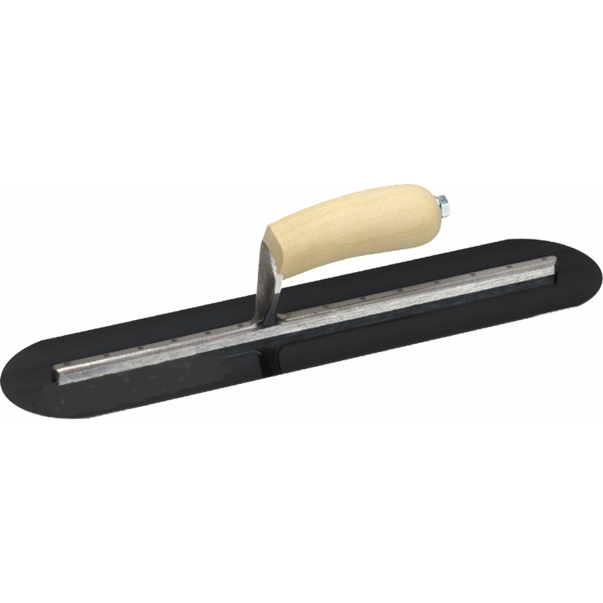 Marshalltown MXS66BFR 16in. x 4in. Blue Steel Finishing Trl-Fully Rounded Curved Wood Handle MAT-MXS66BFR