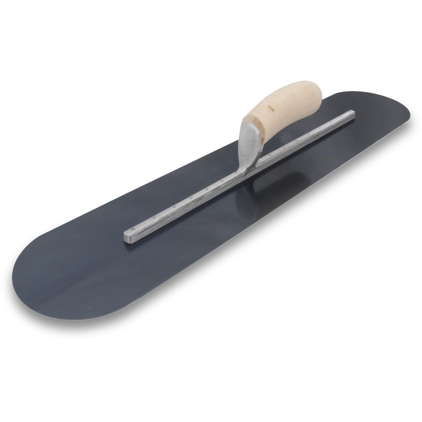 Marshalltown MXS205BR 20in. x 5in. Blue Steel Finishing Trl-Fully Rounded Curved Wood Handle MAT-MXS205BR