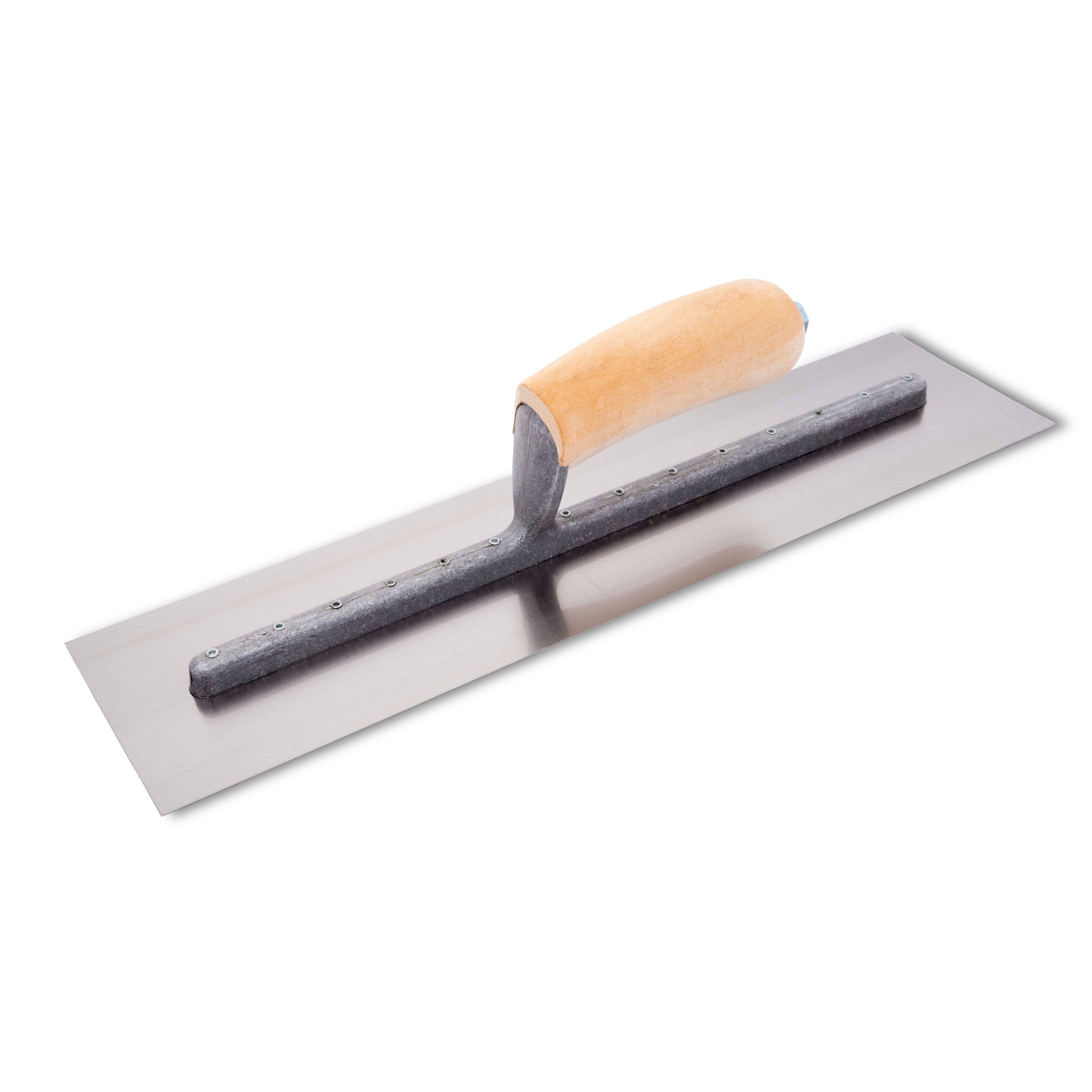 Marshalltown FT364 16in. x 4in. Carbon Steel QLT Finishing Trowel with Wood FT364
