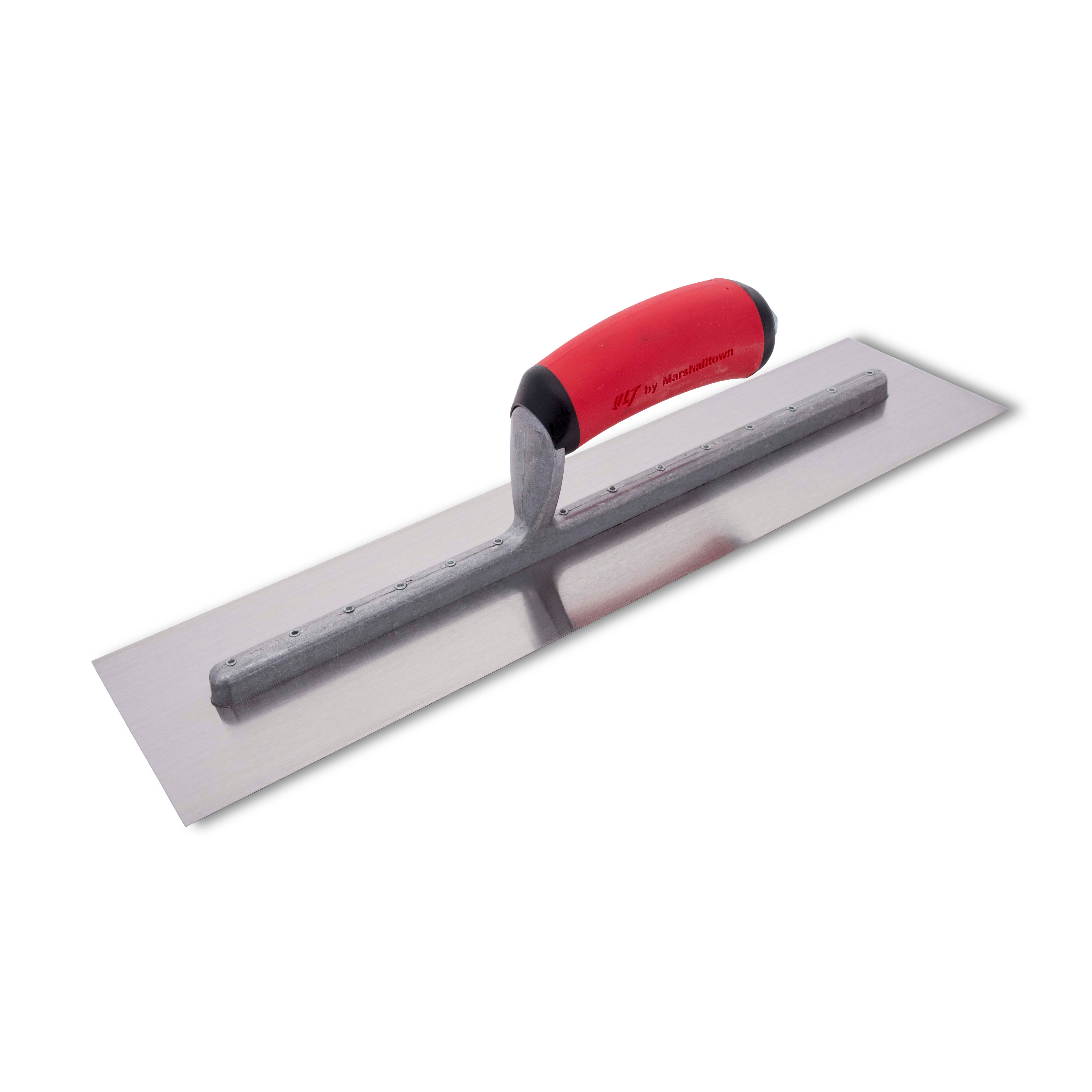 Marshalltown FT374R 16in. x 4in. Carbon Steel QLT Finishing Trowel with Soft Grip FT374R