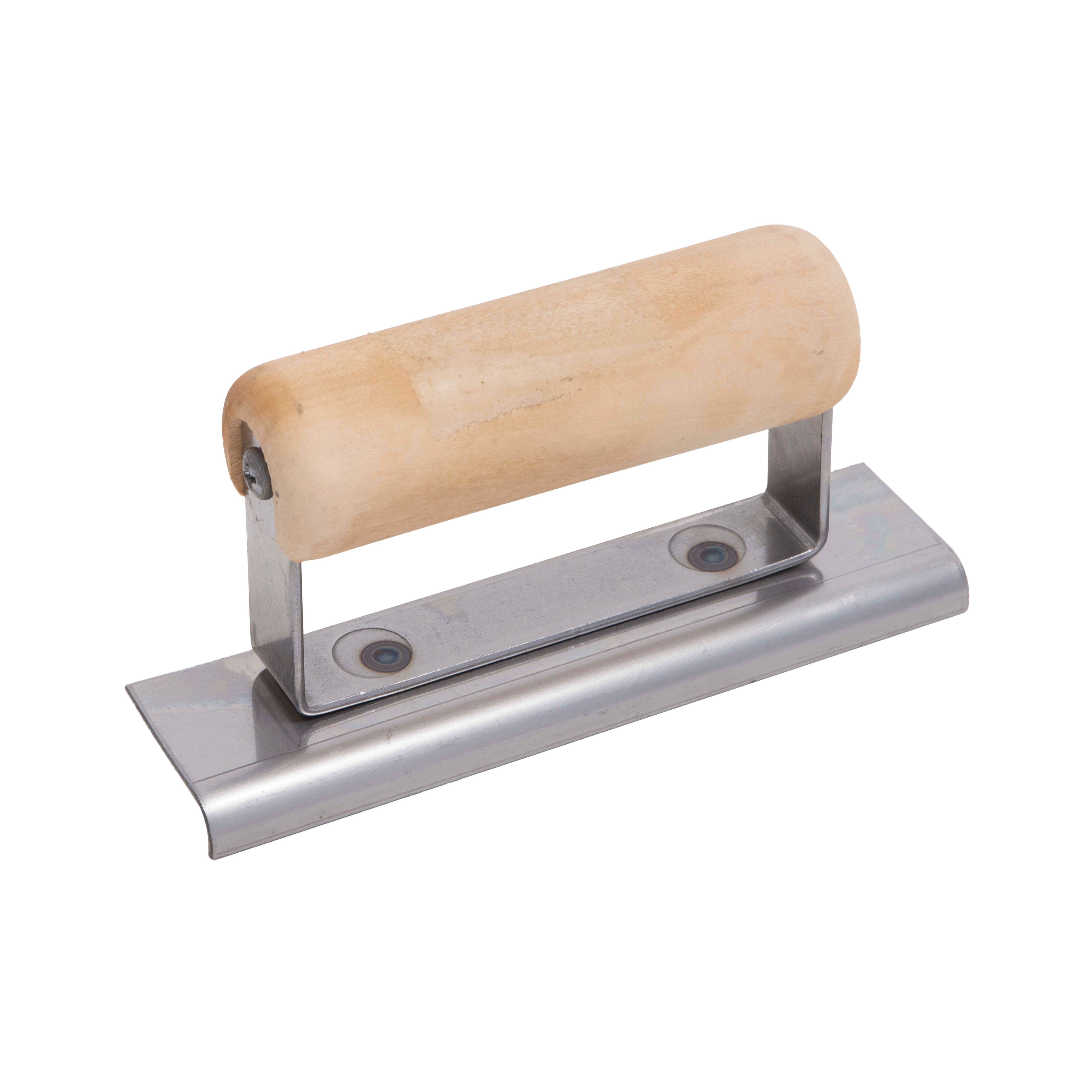 Marshalltown - QLT CE501S 6in x 2in Stainless Steel Edger; 3/8R, 1/2L-Wood Handle CE501S