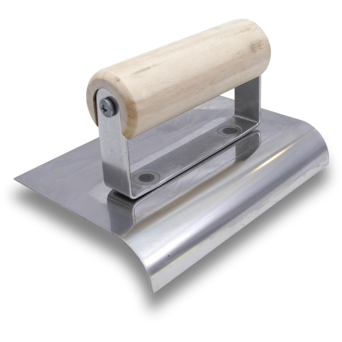 Marshalltown - QLT CE507S 6in. x 4in. Stainless Steel Edger; 1/4R, 3/8L-Wood Handle MAT-CE507S