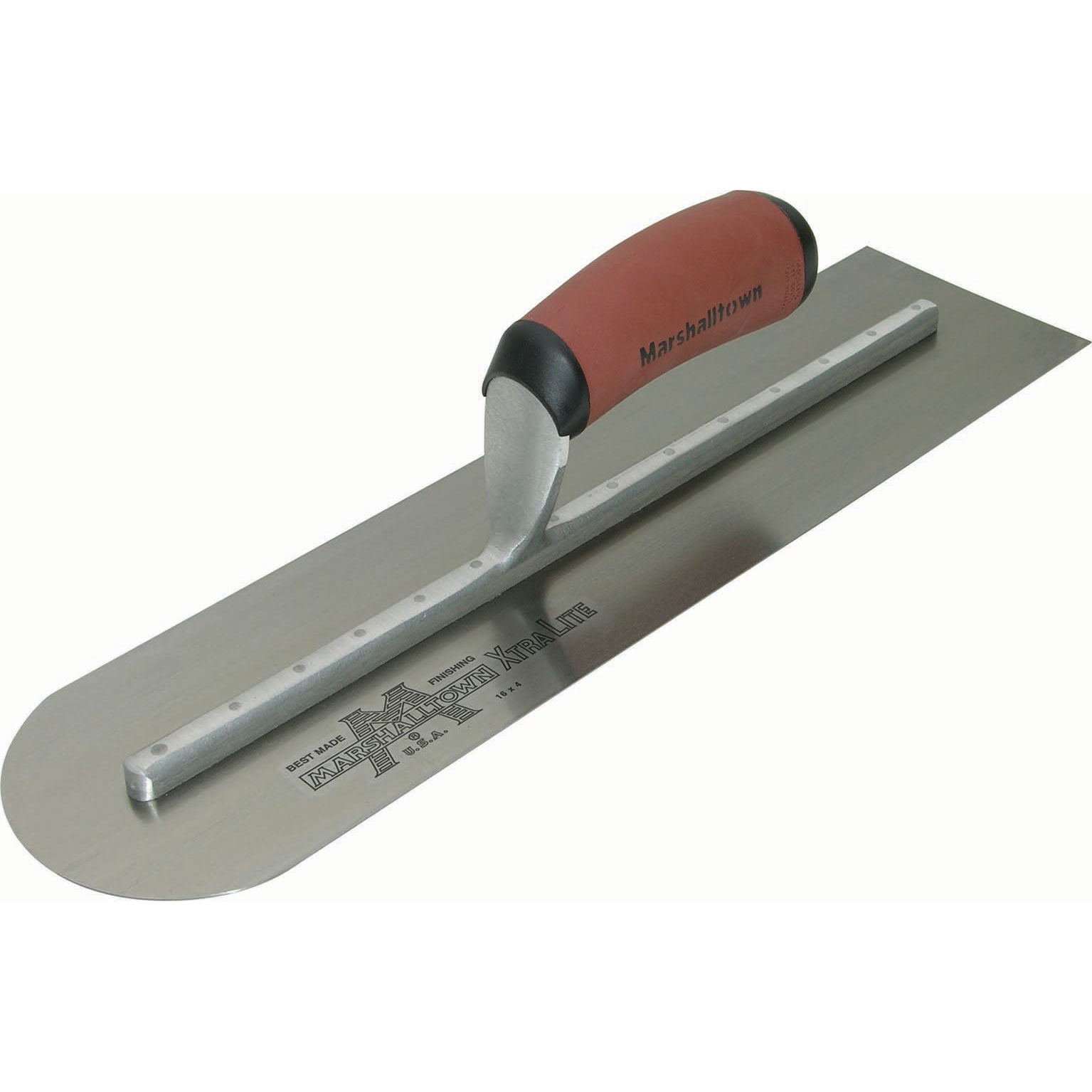 Marshalltown MXS64RED 14in. x 4in. Round Front End Finshing Trowel-DuraSoft Handle MAT-MXS64RED