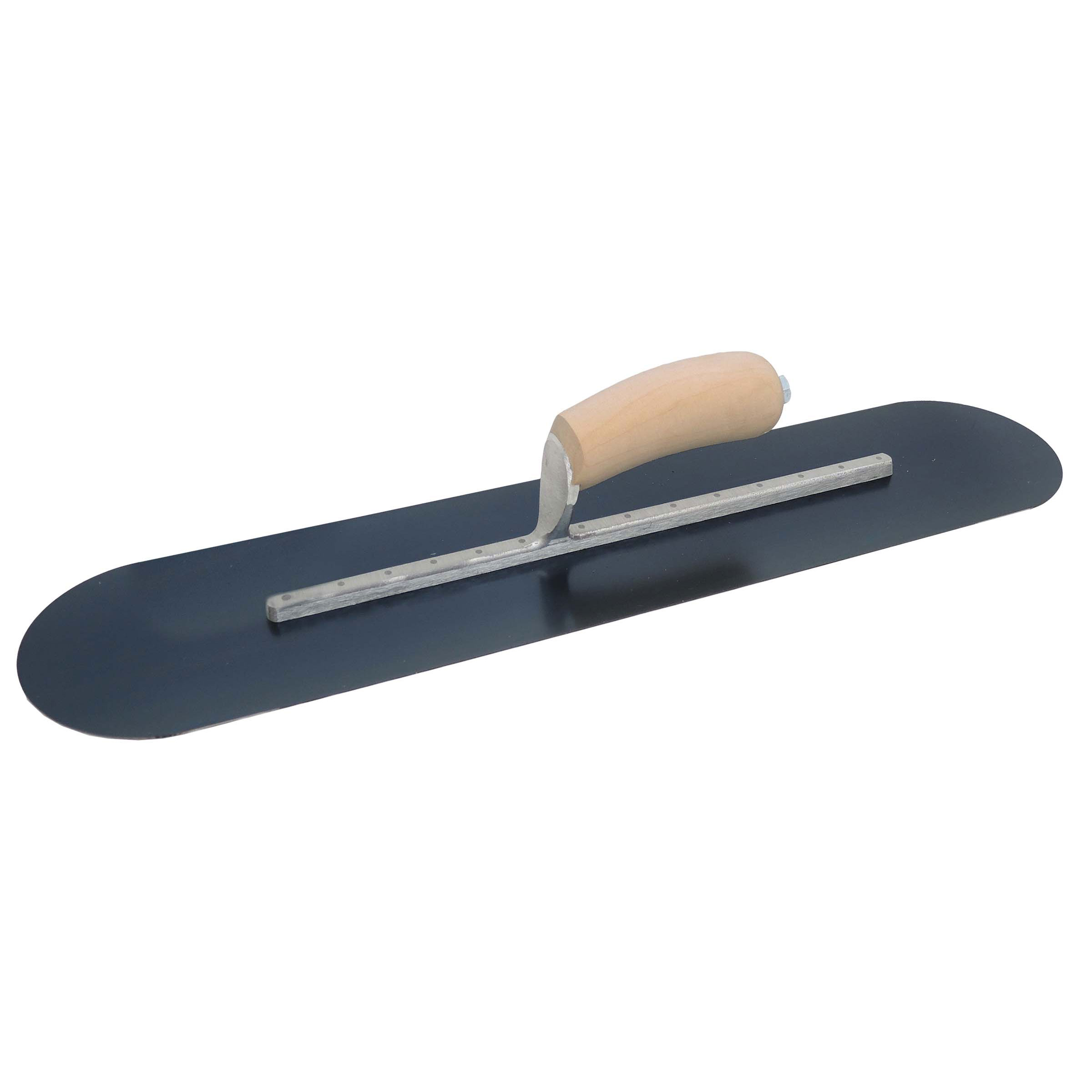 Marshalltown SP225B 22in x 5in Blue Steel Pool Trowel with Curved Wood Handle SP225B